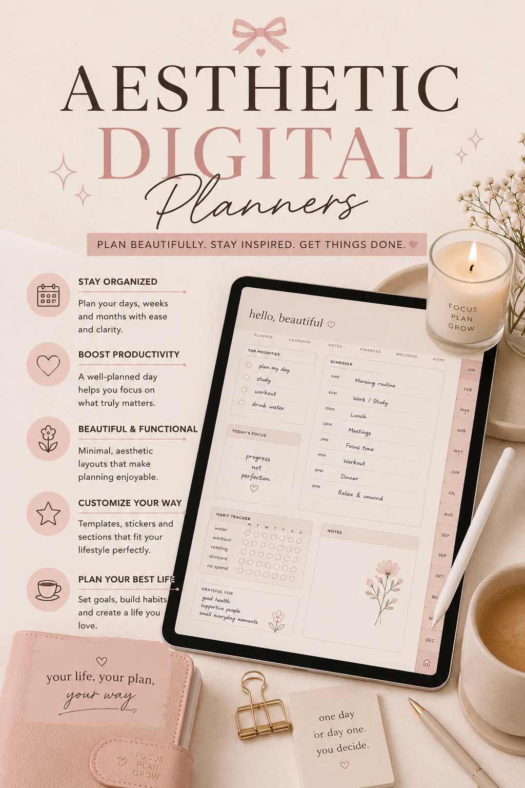 Digital Planner Ideas for an Organized & Intentional Life